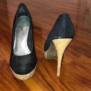 Cork heel pumps